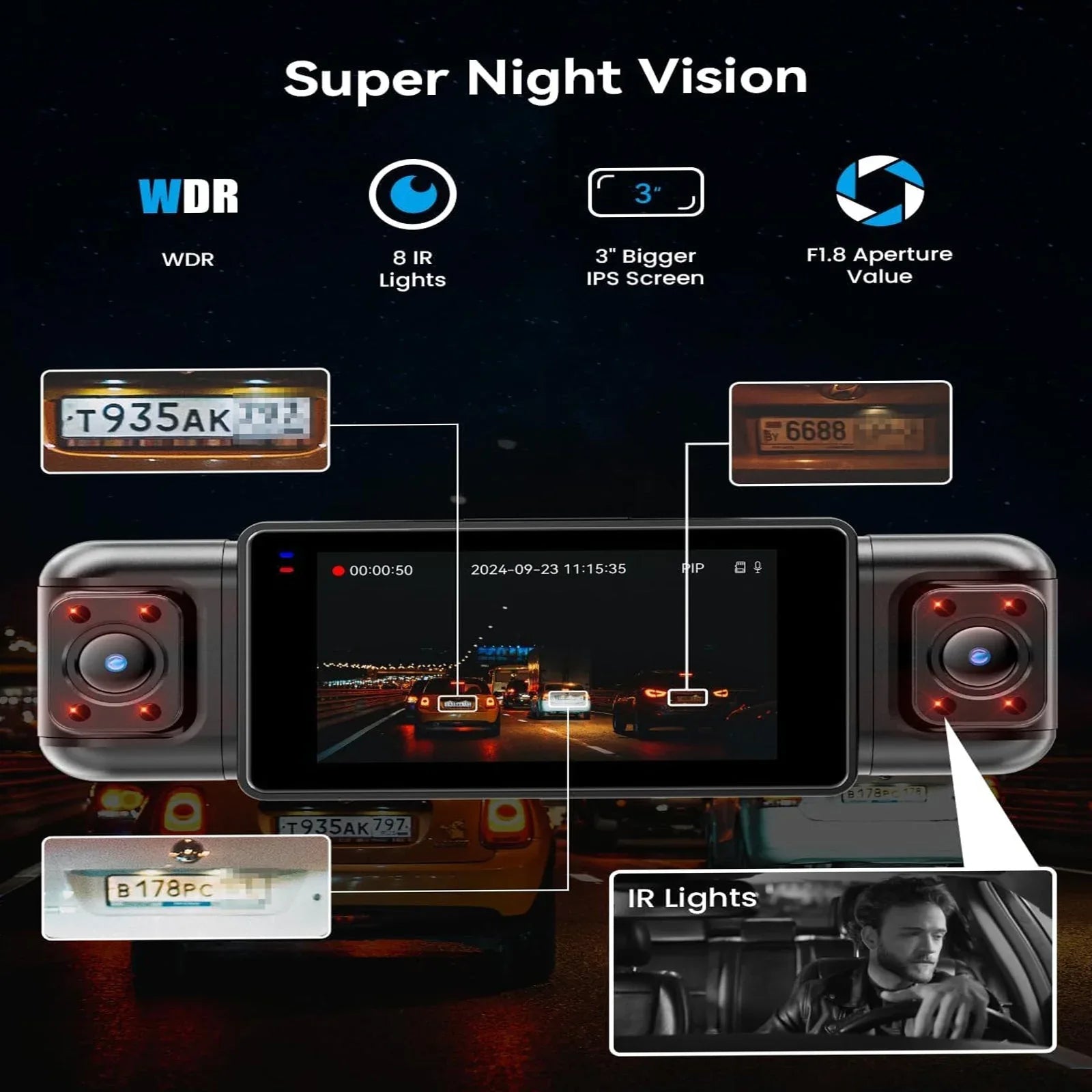 360° View 5 Channel Dash Camera with WIFI for Cars - Home N Road