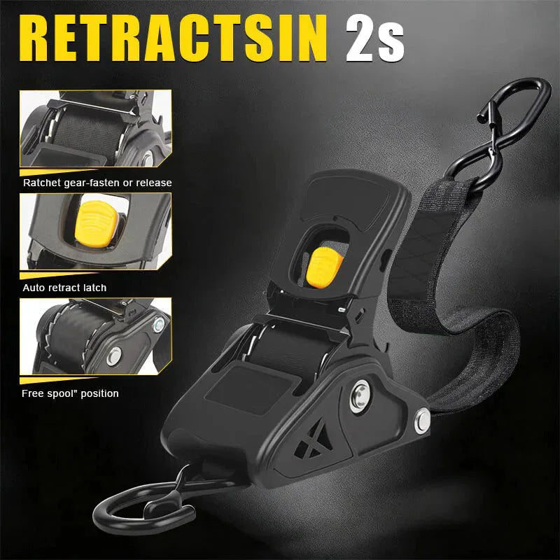 2 Inch Auto Self Retractable Ratchet Straps - Home N Road